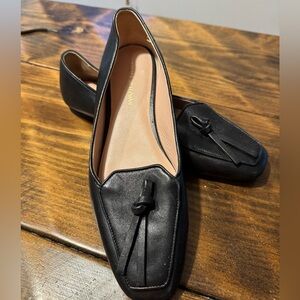 Stuart Weitzman Slip knot Leather Loafers size 6 Leather Black